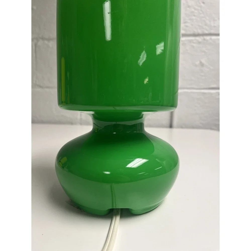 Ikea Lykta Kelly Green Glass Table Lamp Mushroom Vintage Dark Green‎ Y2K WORKS